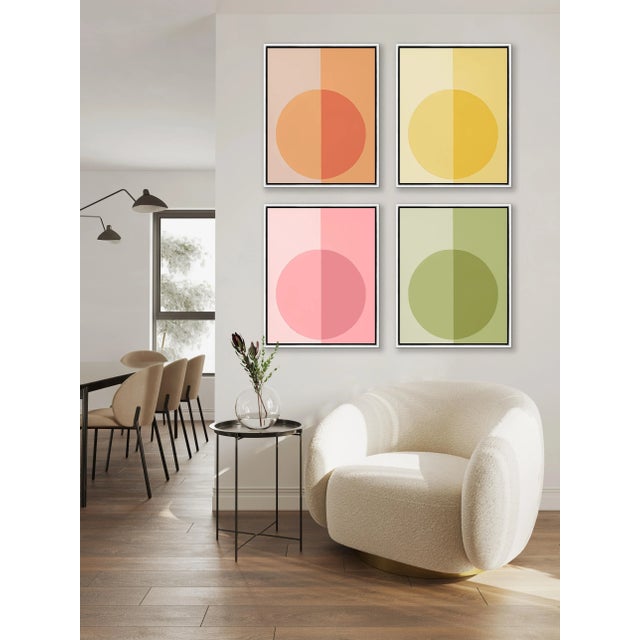 Modern Warm Forevers by Stephanie Henderson in White Frame, Medium Art Prints on Canvas, Set of 4 For Sale In Austin - Image 6 of 7