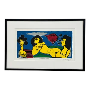 Corneille, Guillaume (1922-2010), Artist’s Proof, Paradis De Femmes, Signed, 1991, Figurative Fantastical Warm Colors
