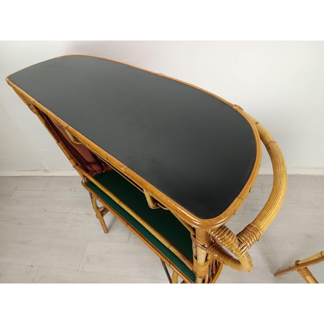 Vintage Rattan Bar, 1950s, Set of 2 For Sale - Image 17 of 18
