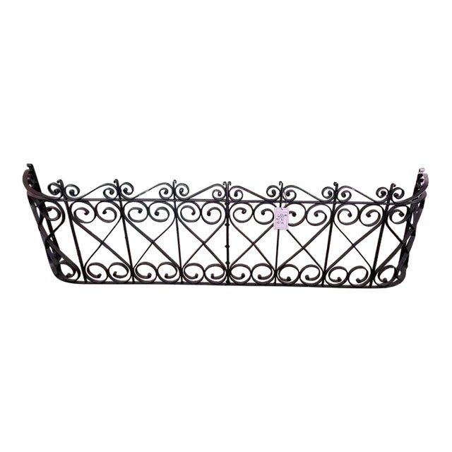 Vintage Black Scrolled Iron Fireplace Front For Sale