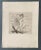 Figural nude etching of a child in a flower; signed illegibly and stampedn "Printed in Germany" on the back.