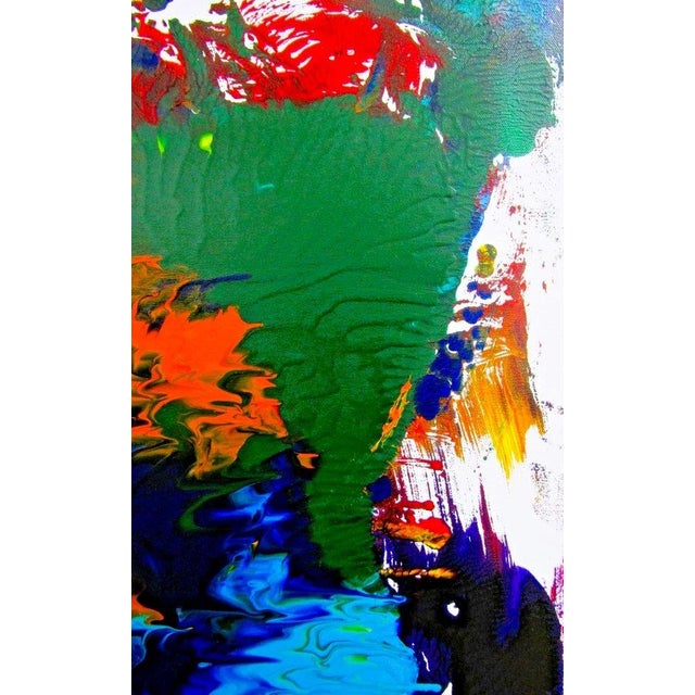 Textile Artist Mark Adler Vibrant Contemporary Abstract Acrylic Painting on Canvas For Sale - Image 7 of 8
