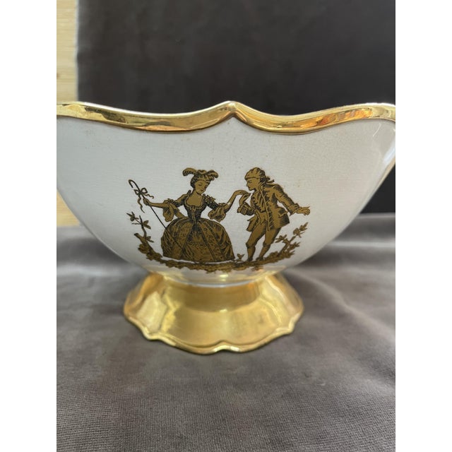 Rococo White and Gold Porcelain Bowl For Sale - Image 3 of 4