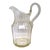 Large Early American Blown Glass Slab Cut Applied Handle Pitcher For Sale