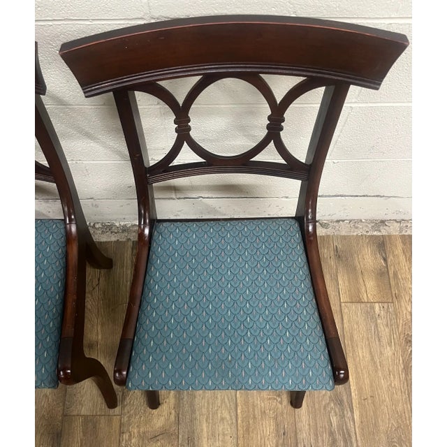 Wood Vintage Tell City Duncan Phyfe Regency Style Dining Chairs - Set of 4 For Sale - Image 7 of 11