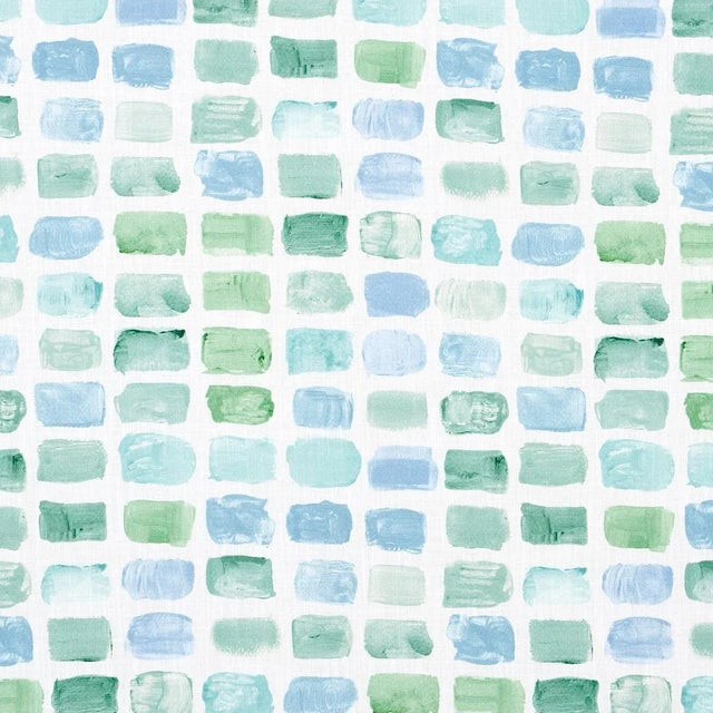 Schumacher Schumacher Palette Indoor/Outdoor Fabric, Seaglass For Sale - Image 4 of 4