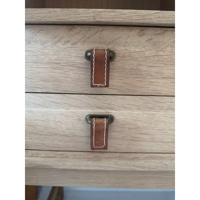 Kurt Ostervig Oak Cabinet With Leather Pulls For Sale - Image 12 of 18