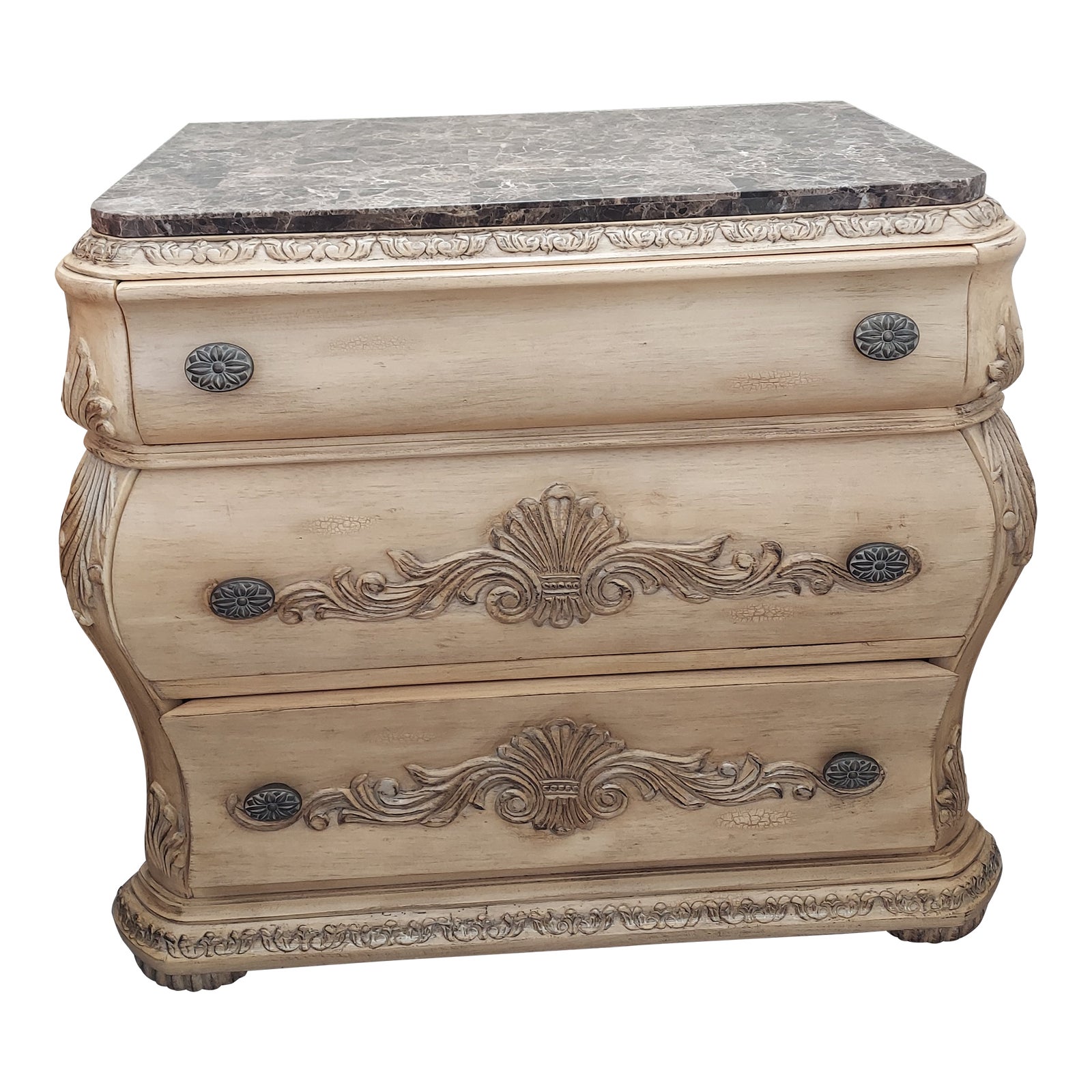 Schnadig Empire Collection Marble Top Nightstand Chairish