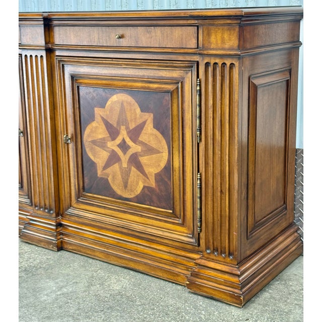 1990s Ethan Allen Marquetry Lombard Inlaid Tuscan Sideboard For Sale - Image 5 of 12