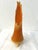 Mid-Century beautiful L.E. Smith "Bittersweet" orange 3-toe hobnail swung slag glass vase in excellent vintage condition.