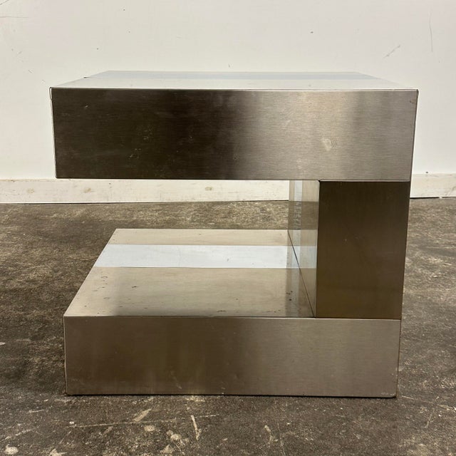 1980s Paul Evans Style Postmodern Side Table For Sale - Image 5 of 12