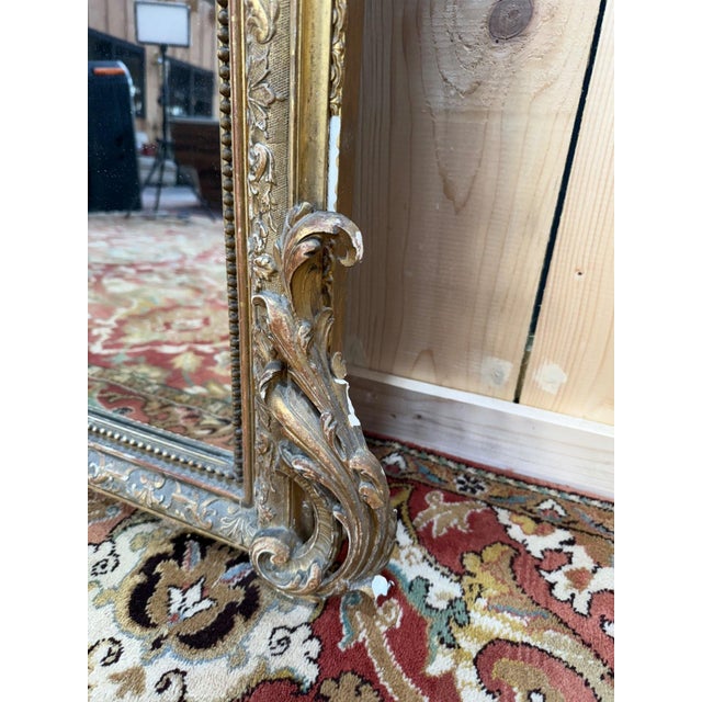 Napoleon III Mirror in Wood and Gilded Stucco For Sale - Image 3 of 9
