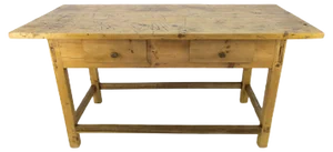 Vintage Rustic Baltic Pine Dining Table, 1930s