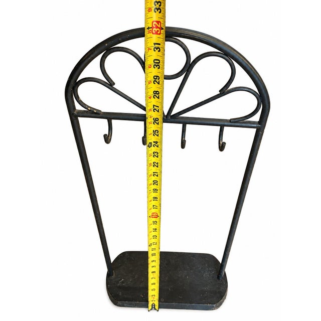 Rustic Farmhouse Fireplace Tool Set 4 Piece Black Hearth Stand For Sale - Image 4 of 7