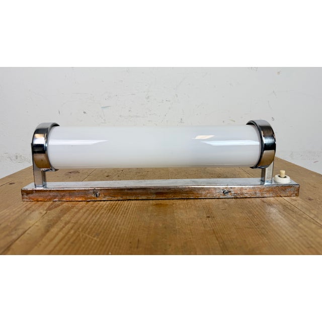 Vintage Art Deco Wall Light with Opal Glass, 1930s For Sale - Image 11 of 14