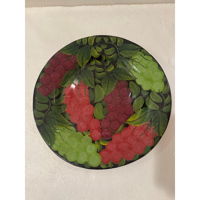 Vintage Mexican Hand Painted Grape Harvest Decorative Plate For Sale - Image 10 of 12