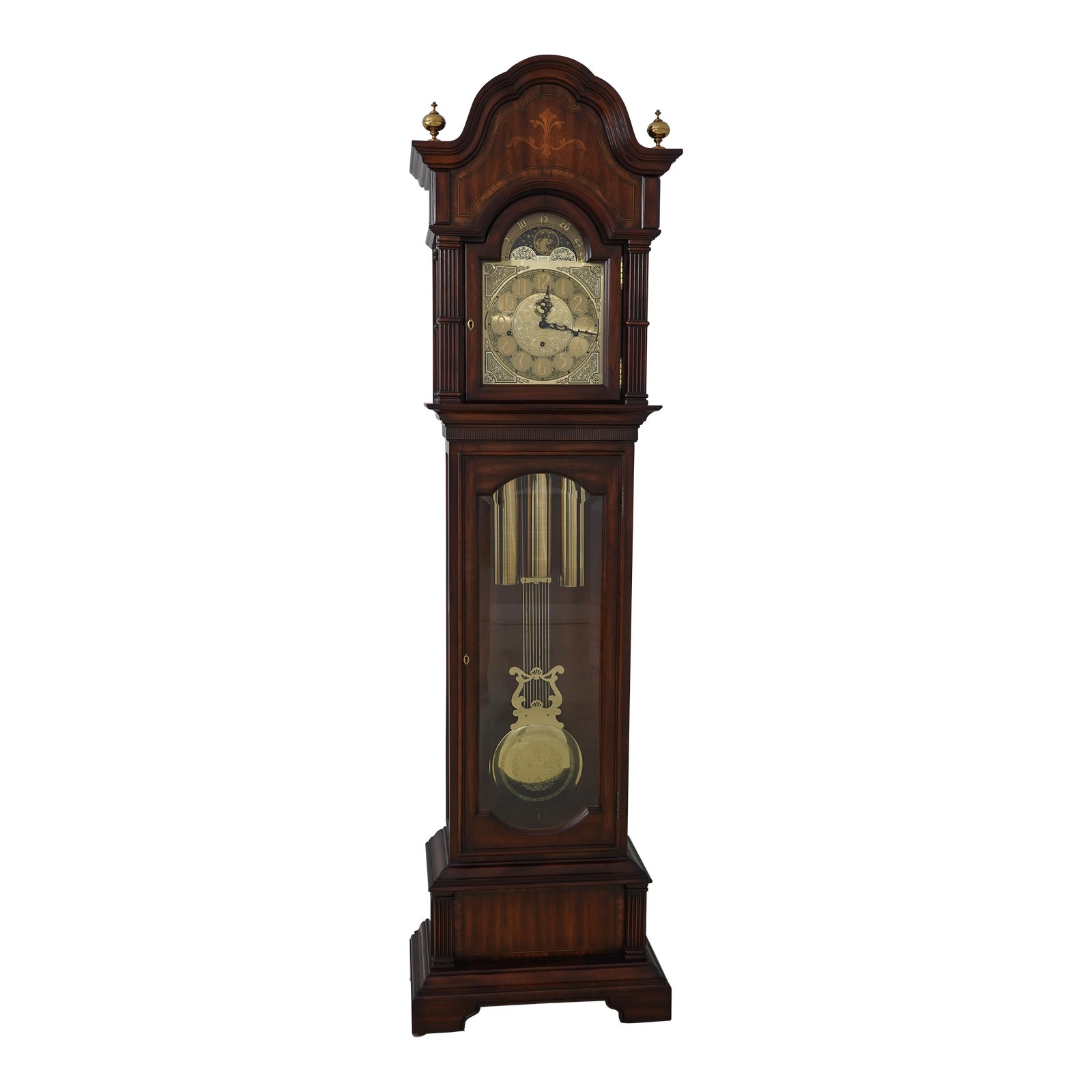 Charles Sligh Inlaid Cherry Grandfather Clock Chairish