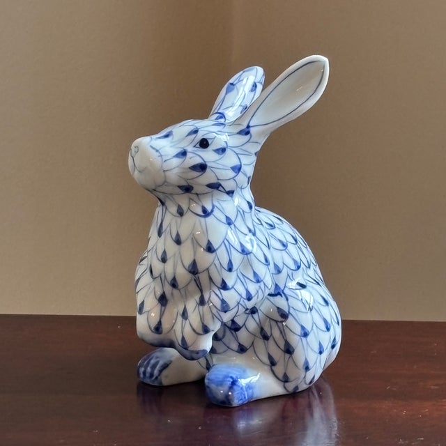 Andrea by Sadek Hand Painted Herend Style Porcelain Bunny For Sale - Image 9 of 13