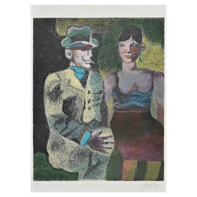 Franco Gentilini, Couple, 1970s, Lithograph For Sale