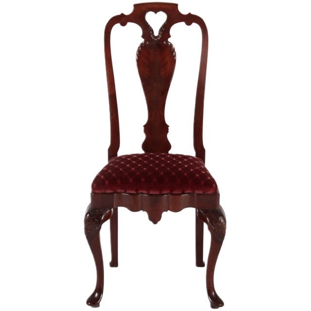 Baroque Antique Queen Anne Style Chairs in Mahogany, 1910s, Set of 8 For Sale - Image 3 of 18