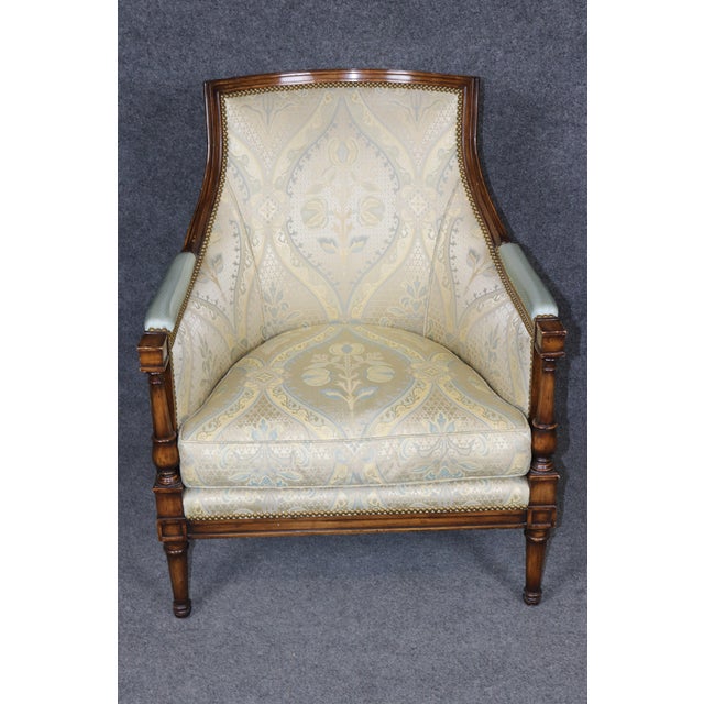 Wood French Louis XVI Bergere Chair in Walnut by Rudolph & Hein of New York For Sale - Image 7 of 11