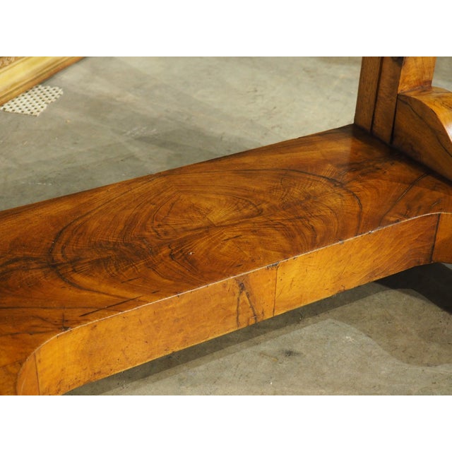 Charming Circa 1825 French Restauration Period Console in Walnut and Burl Walnut For Sale - Image 4 of 17