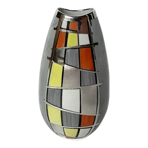 Small Vintage Mid-Century Modern Manfred Vehyl Silver Overlay Vase