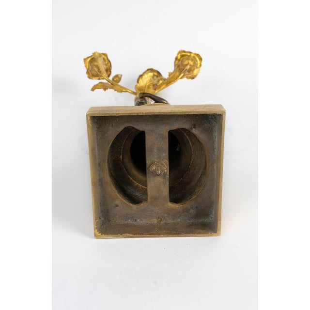 Metal 18th Century Louis XVI Gilded and Patinated Bronze Candelabras, Set of 2 For Sale - Image 7 of 8