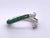 Silver Wrap-Style Cocktail Ring With Green Jade and Cubic Zirconia, Size 6.5 For Sale - Image 9 of 9