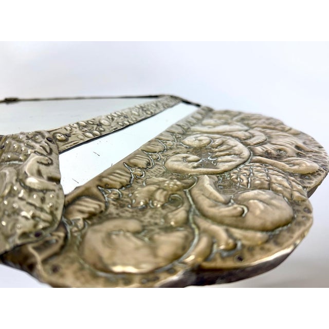 Antique Repousse Faceted Vanity Mirror, 1890s For Sale - Image 11 of 13