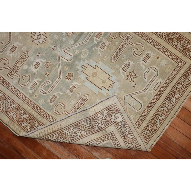 Early 20th Century Early 20th Century Light Green Perpedil Rug - 3'3" x 4'2" For Sale - Image 5 of 8