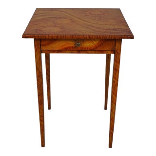 Country Hand Crafted Sponge Painted 1 Drawer Work Table For Sale