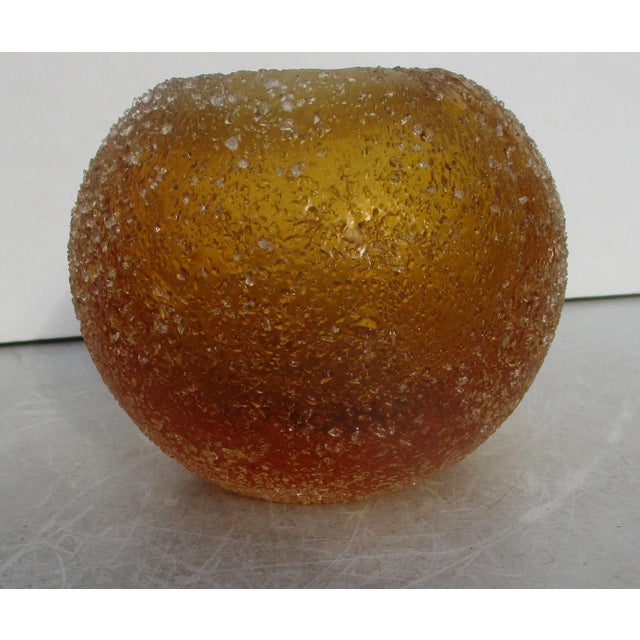 Amber Glass Globe Studio Vase For Sale In New York - Image 6 of 8