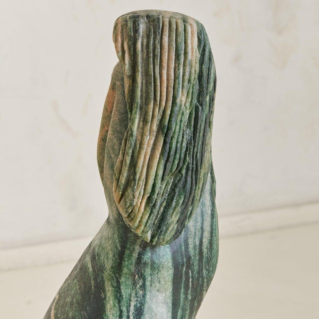 Vintage French Green Marble Female Form Sculpture For Sale - Image 15 of 18
