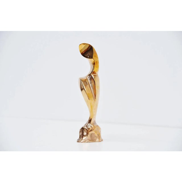 Bronze Female Sculpture by C. Noel, Belgium, 1970s For Sale - Image 3 of 7