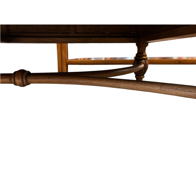 Vintage British Colonial Tommy Bahama Style Woven Rattan Loveseat For Sale - Image 10 of 12