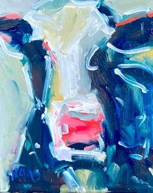 Contemporary Abstract Cow Oil Painting