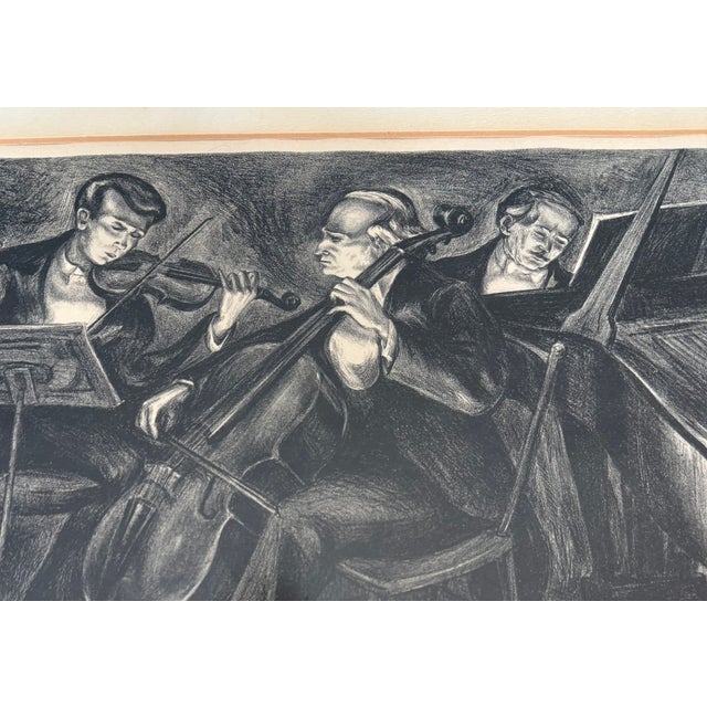 1940s Vintage Framed Original Lithograph by Mervin Jules For Sale - Image 5 of 6