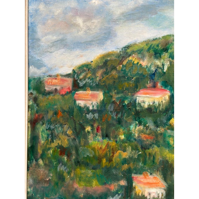 Lalla Blecher, Hilly Landscape with Houses, 1950s, Oil on Canvas, Framed For Sale - Image 17 of 18