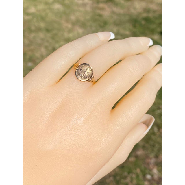 The Protector: Guardian Angel Protect Us Ring in Yellow Gold For Sale - Image 11 of 11