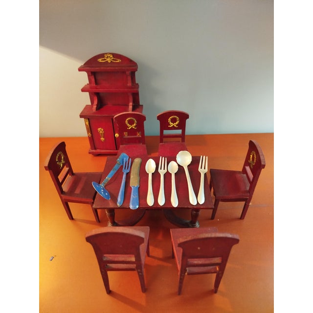 Toy Furniture Set, Spain, Early 20th Century, Set of 8 For Sale - Image 9 of 12