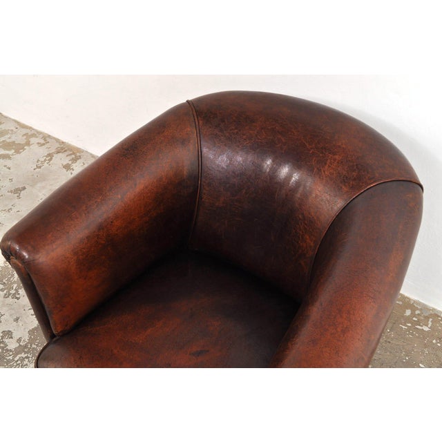Vintage Armchair in Leather, 1960s For Sale - Image 3 of 11