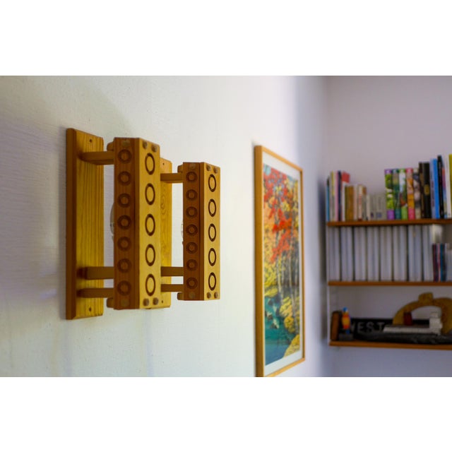 Wood Mid-Century Modern Pine Wall Sconces from Vemdalia, Sweden, 1975, Set of 2 For Sale - Image 7 of 14