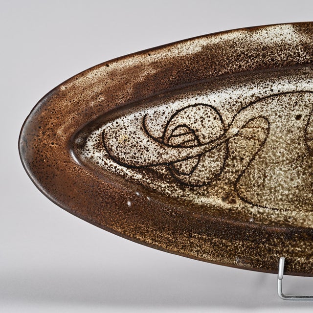 Large Ceramic Platter from Michel Anasse, France, 1960s For Sale - Image 10 of 11