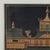 Big bold mid century acrylic painting on canvas of a building with a pagoda top and Asian influences, executed in a...