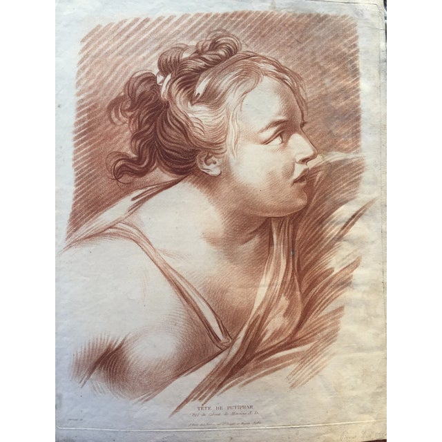 Antique engraving entitled "Tete De Putiphar" by Louis-Marin Bonnet, signed lower center. Printed in Paris, 1772. Bottet...