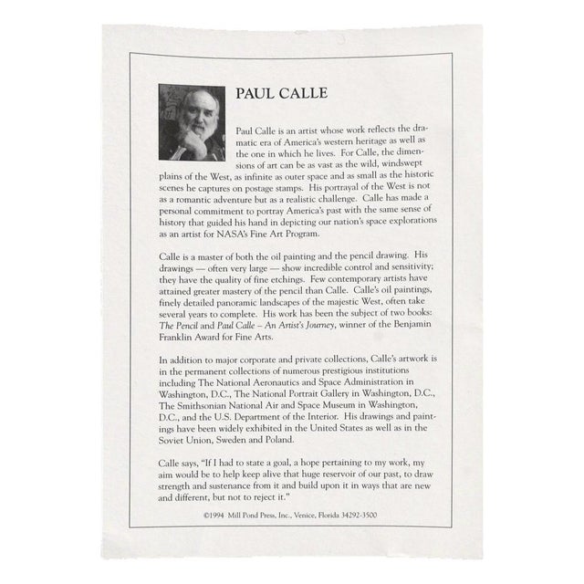 Paul Calle "Fireside Companions" Signed Limited Edition Print, 1995 For Sale - Image 12 of 12