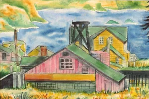 Early Modern California Watercolor Painting, Attributed to John Haley