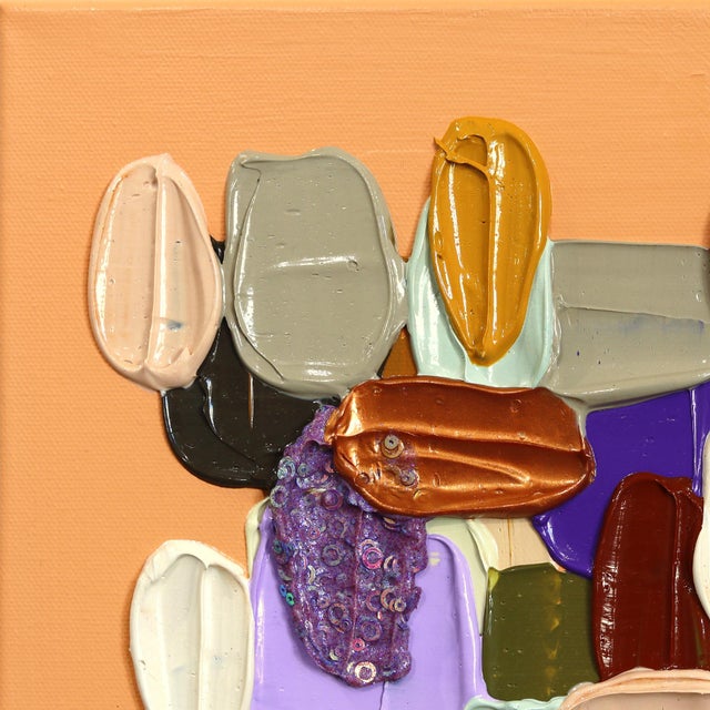 Textile Dreamy Dollop of Color - Original Glitter Abstract Acrylic Painting on Canvas by Shiri Phillips For Sale - Image 7 of 9