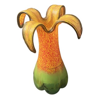 Stunning Art Vase by Art House, Kosta Boda Handblown by Swedish Artist, Ludvig Lofgren. Mid-Century Style. Vibrant!! For Sale